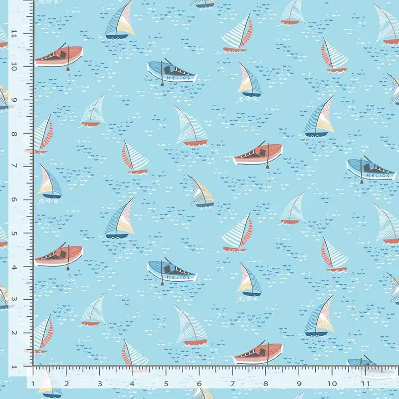 Original Dear Stella Fabrics Wanderlust Seas the Day Aqua