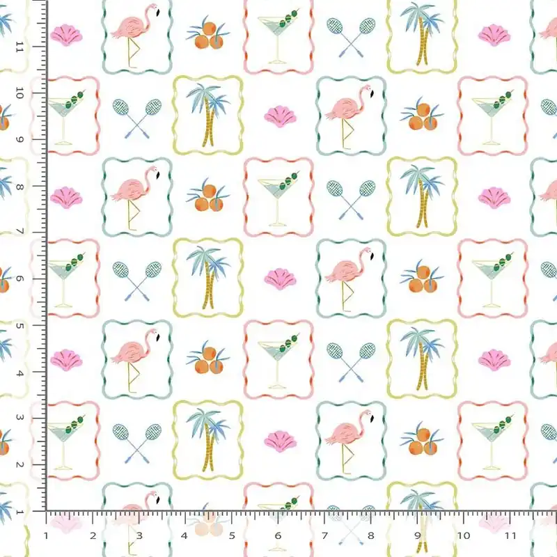 Dear Stella Fabrics Paradise Royale Faye Guanipa Sunshine State white Rabatt