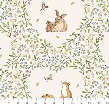 Direktkauf Northcott Woodland Hearts cream