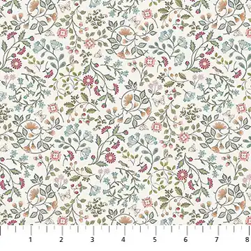 Abverkauf Northcott Woodland Hearts Mini Floral cream multi
