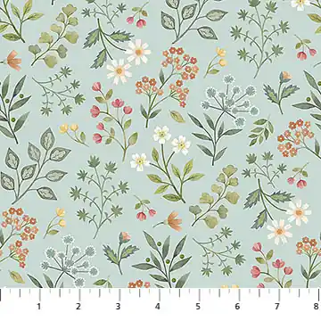 Northcott Woodland Hearts Floral blue multi Kostenloser Versand