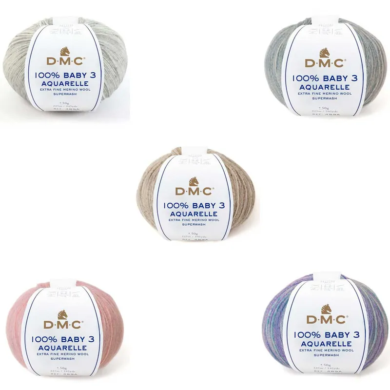DMC 100% Baby Aquarelle Wool – reine Merinowolle Handgefertigt