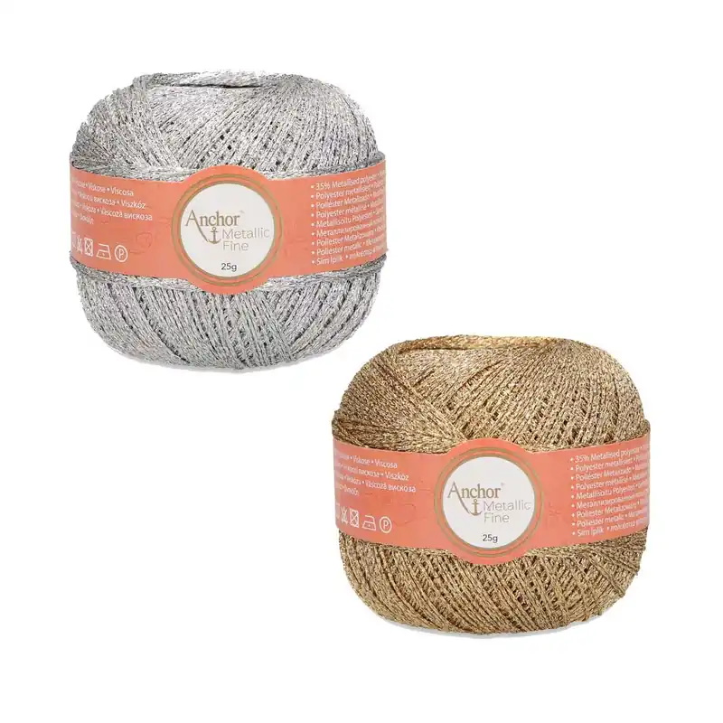 Expressversand Anchor Metallic Fine Crochet – Feines Metallgarn zum Häkeln
