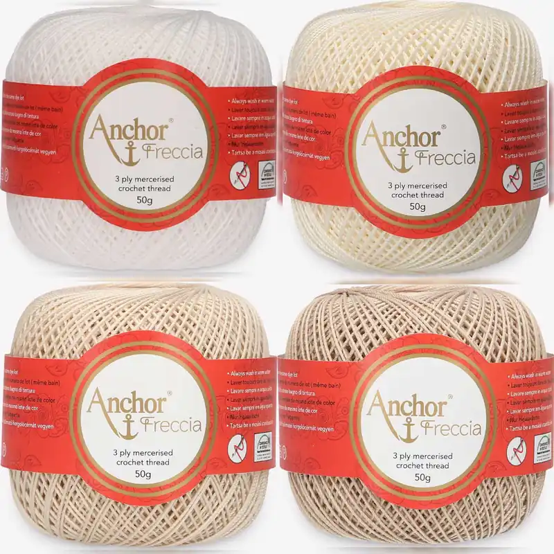 Anchor Freccia 8 – Feines Baumwollgarn für Häkelprojekte Preisreduziert