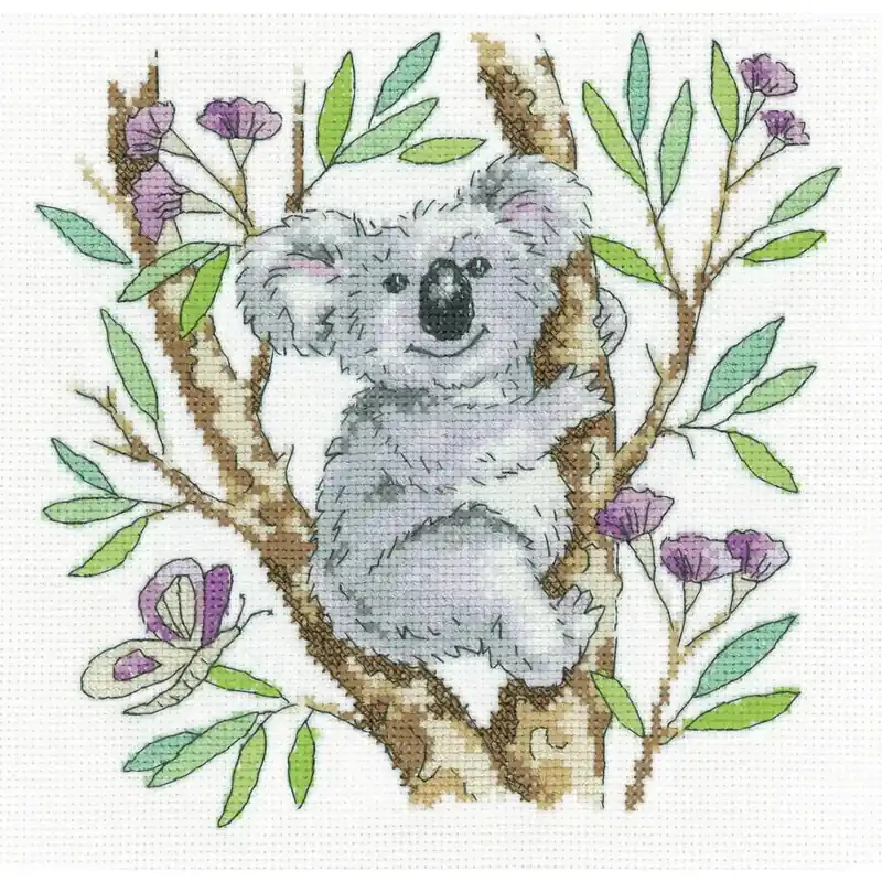 Preisreduziert Heritage Kreuzstich Set Aida „Koala“, Zählmuster, KCKO1577-A, 18x18cm