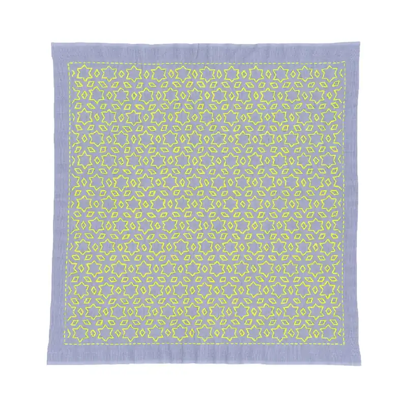 Hochwertig Olympus Hitomezashi Sashiko Stickpackung „Hana Fukin Stars and Three Diamonds“, Stoff bedruckt, 33x33cm, Original aus Japan