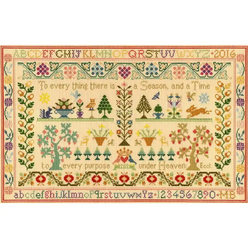 Gratis Versand Bothy Threads Kreuzstich-Set „Jahreszeit und Zeit“, 52x33cm, XS5, Zählmuster