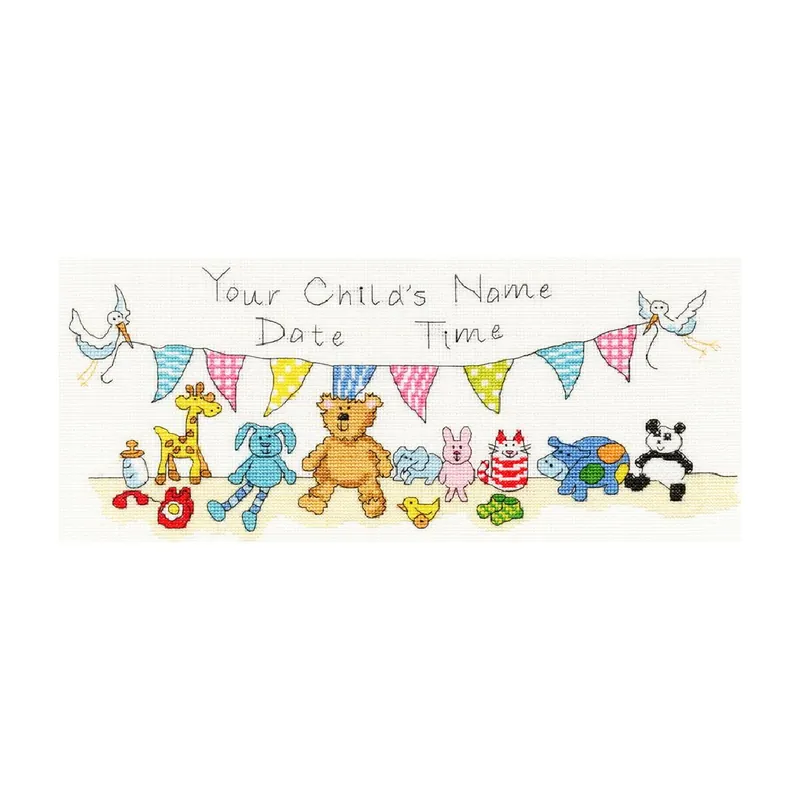 Handgefertigt Bothy Threads Kreuzstich-Set „Neuankömmling!“, 36x18cm, XJA5, Zählmuster