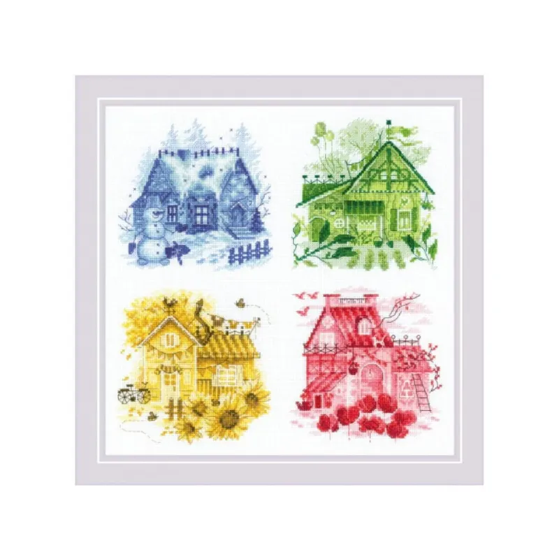 Neu Riolis Kreuzstich Stickpackung „Glücksstraße“, Zählmuster, 30x30cm