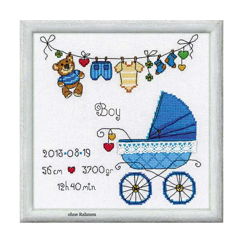 Bestseller Riolis Stickbild-Set „Es ist ein Junge“ Kreuzstich, Zählmuster