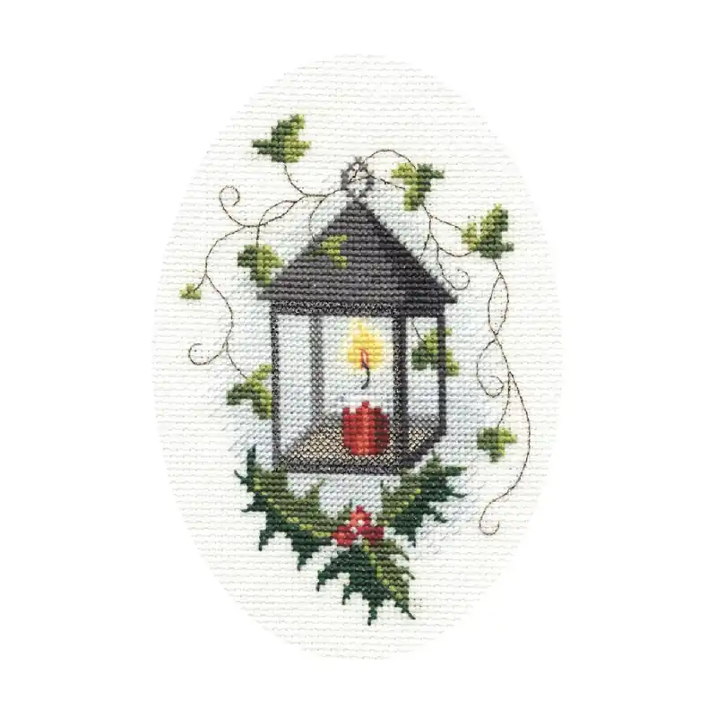 Bothy Threads Grußkarte Kreuzstich-Set „Laterne“, 9×13.3cm, DWCDX25, Zählmuster Top-Preis