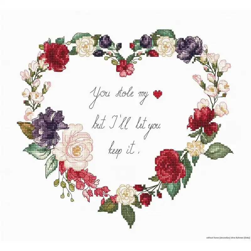 Beliebt Luca-S Kreuzstich Set „Herz“, Zählmuster, 20,5x19cm