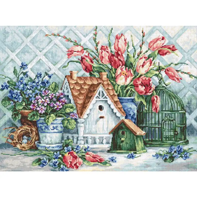 Luca-S Kreuzstich Set „Malerische Nachbarschaft“, Zählmuster, 38x28cm Gleich Bestellen