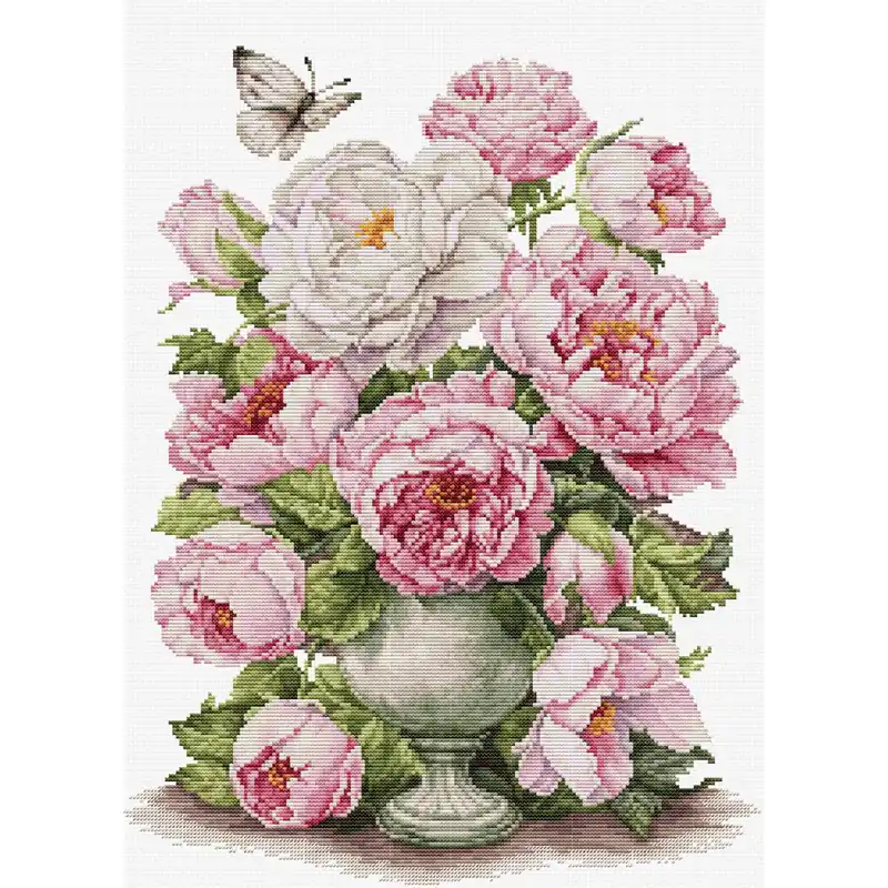 Kostenloser Rückversand Luca-S Kreuzstich Stickpackung „Die Romanze der Rosen“, Zählmuster, 28x37cm