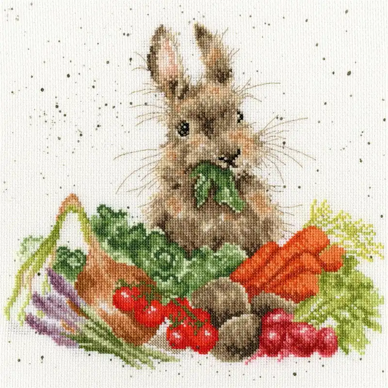 Bothy Threads Kreuzstich-Set „Hase und Gemüse“, 26x26cm, XHD52, Zählmuster Jetzt Kaufen