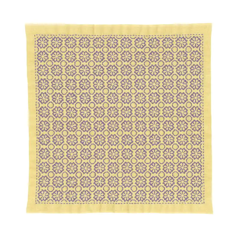 Olympus Hitomezashi Sashiko Stickpackung „Hana Fukin Chrysanthemum“, Stoff bedruckt, 33x33cm, Original aus Japan Original