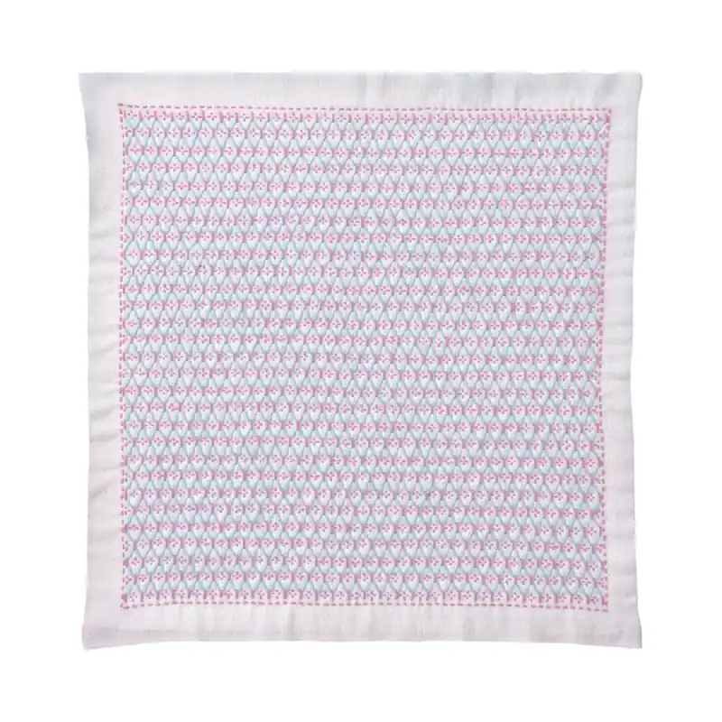 Olympus Kugurizashi Sashiko Stickpackung „Hana Fukin Kikkou Hanazashi“, Stoff bedruckt, 34x34cm, Original aus Japan Schneller Versand