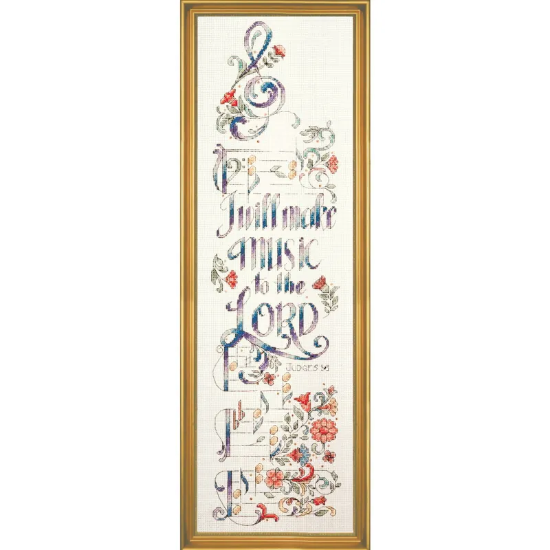 Echt Design Works Kreuzstich Stickpackung „Musik machen“, Zählmuster, 13x51cm