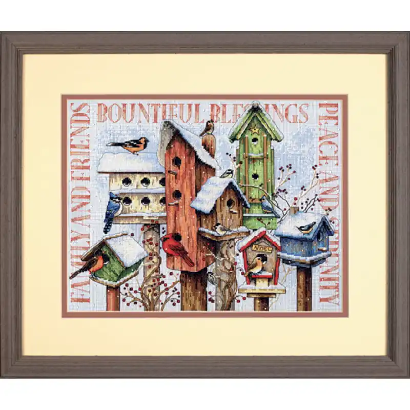 Dimensions Kreuzstich Set „Winter Gehäuse“, Zählmuster, 35,5×27,9cm Billig