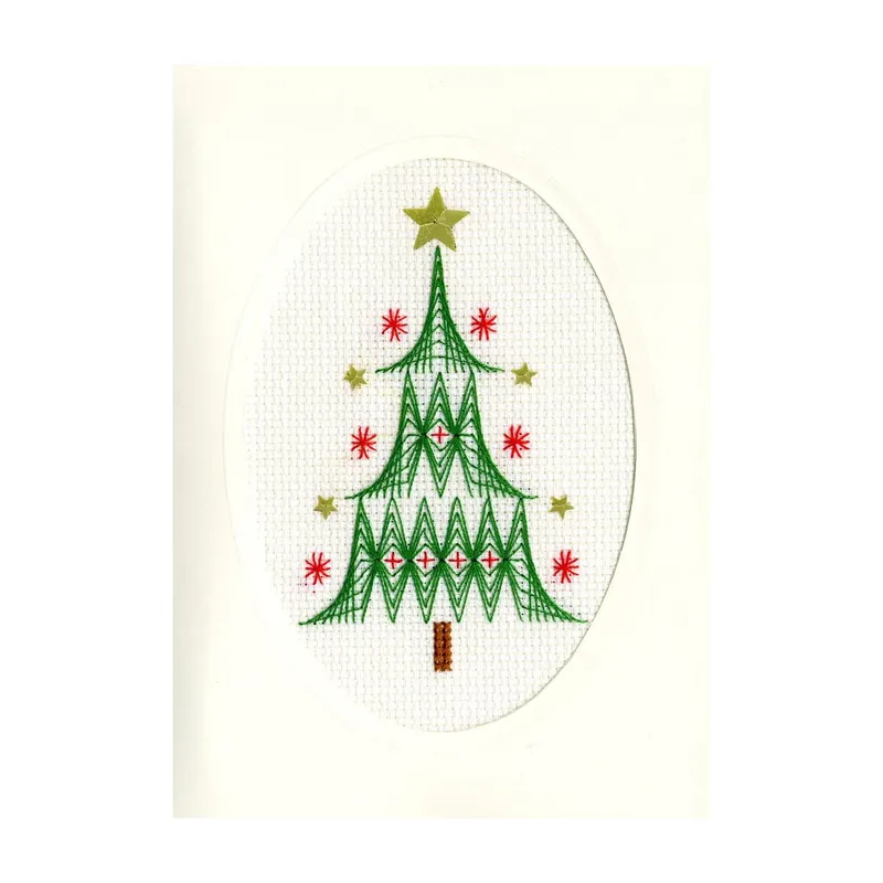 Preis Gesenkt Bothy Threads Grußkarte Kreuzstich-Set „Weihnachtsbaum „, 9x13cm, XMAS24, Zählmuster