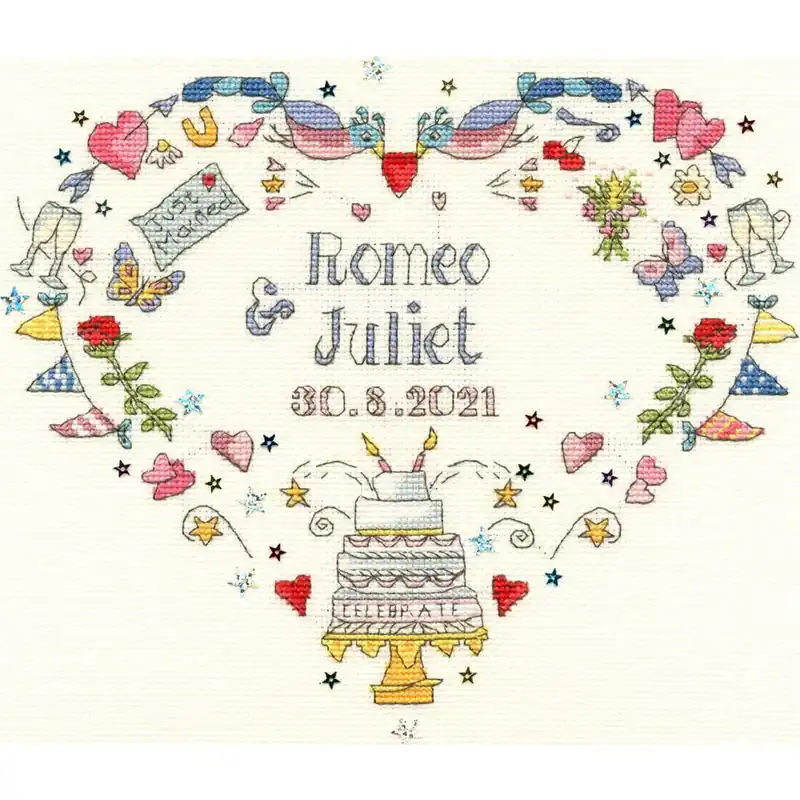 Bothy Threads Kreuzstich Set „Füreinander gemacht“, Zählmuster, XAL7, 26x22cm Premium