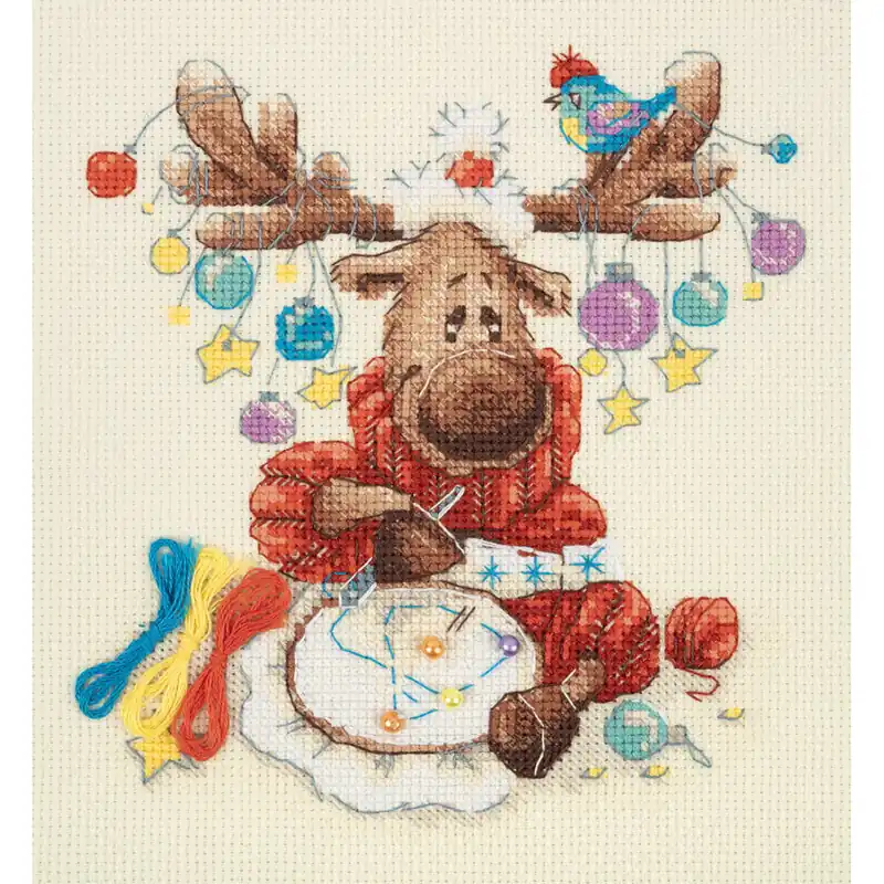 Klart Kreuzstich Stickpackung „Vorbereitung auf Weihnachten“, Zählmuster, 16x18cm Heute Kaufen