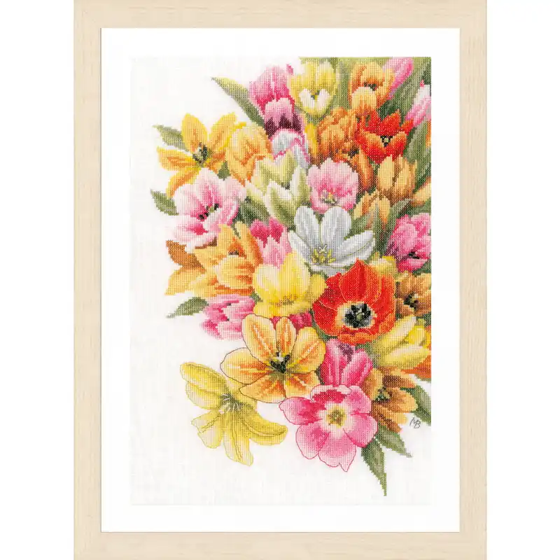 Nur Für Kurze Zeit Lanarte Kreuzstich Stickpackung „Marjolein Bastin Bedecke mich mit Tulpen, ZählstoffEvenweave-Stoff“, Zählmuster, 28x37cm