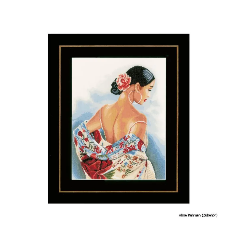 Lanarte Kreuzstichset „Schal mit Blumenmotiven“, Zählmuster Geld-Zurück-Garantie