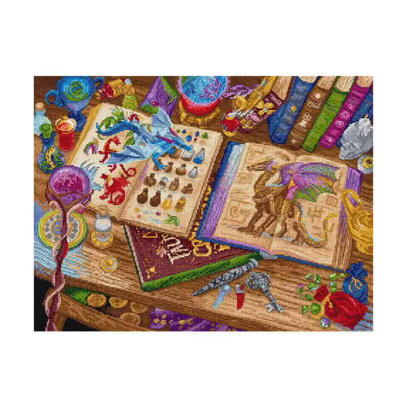 Letistitch Kreuzstich Stickpackung „Drachen-Lehre“, Zählmuster, 38x29cm Knallerangebot