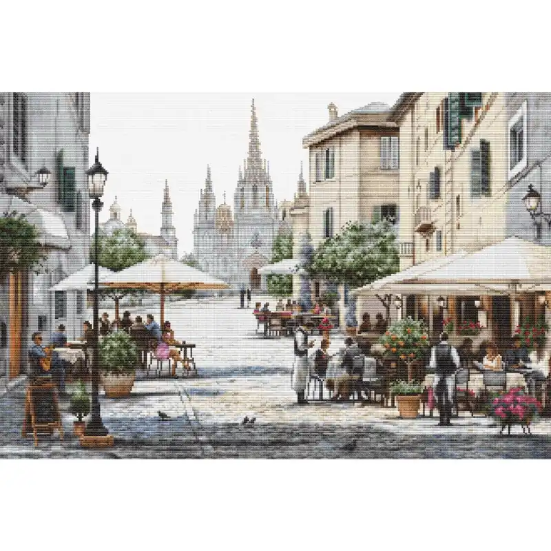 Gratis Versand Luca-S Kreuzstich Set „Gold Collection Kathedrale von Barcelona“, Zählmuster, 47x31cm