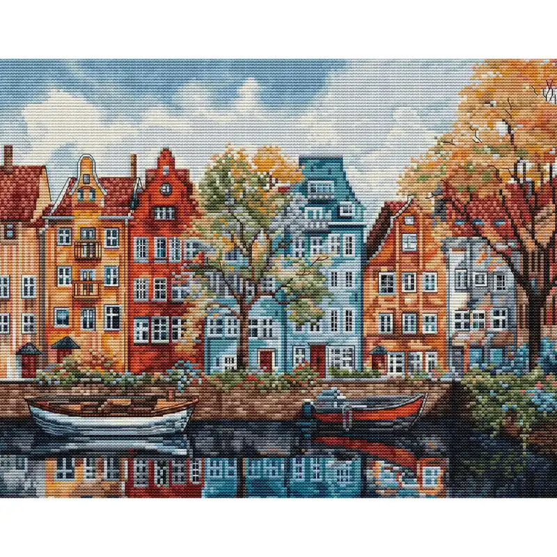 Bestseller Luca-S Kreuzstich Stickpackung „Kopenhagen“, Zählmuster, 30x24cm