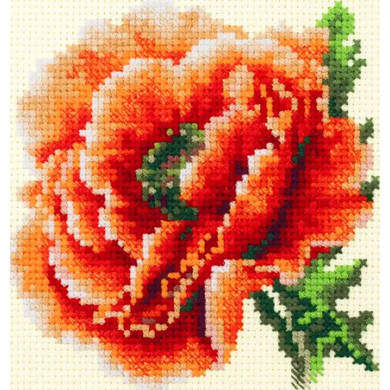 Original Magic Needle Zweigart Edition Kreuzstich Set „Mohn“, Zählmuster, 11x11cm