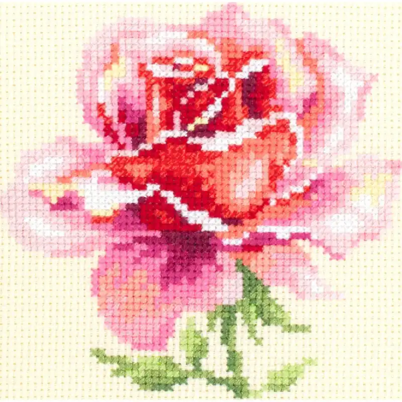 Magic Needle Zweigart Edition Kreuzstich Set „Rosa Rose“, Zählmuster, 11x11cm Bestpreis