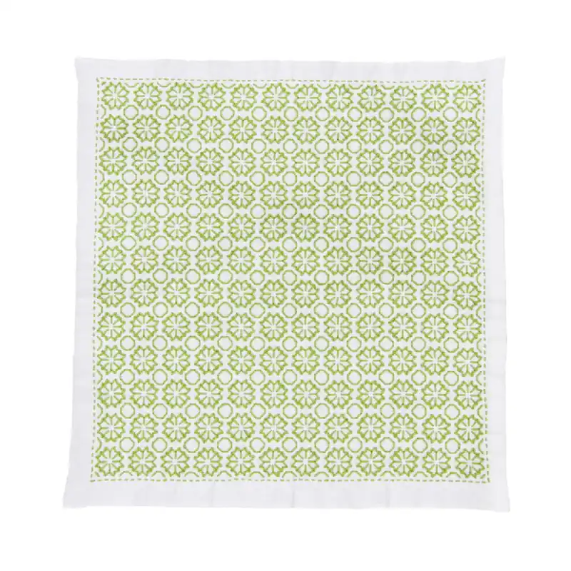 Olympus Hitomezashi Sashiko Stickpackung „Hana Fukin Chrysanthemum“, Stoff bedruckt, 34x34cm, Original aus Japan Heute Kaufen