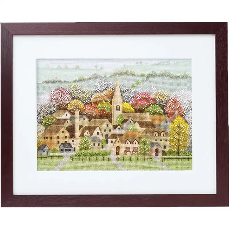 Olympus Kreuzstich Stickpackung „Cotswolds im Herbst“, Zählmuster, 23,4×32,5 cm Begrenztes Angebot