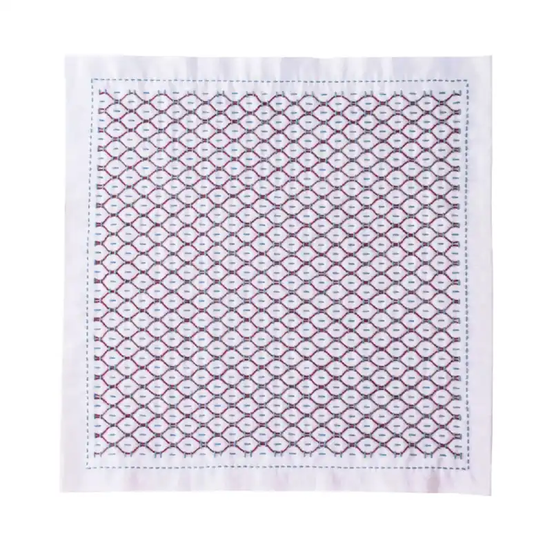 Olympus Kugurizashi Sashiko Stickpackung „Hana Fukin Beans“, Stoff bedruckt, 34x34cm, Original aus Japan Super-Preis