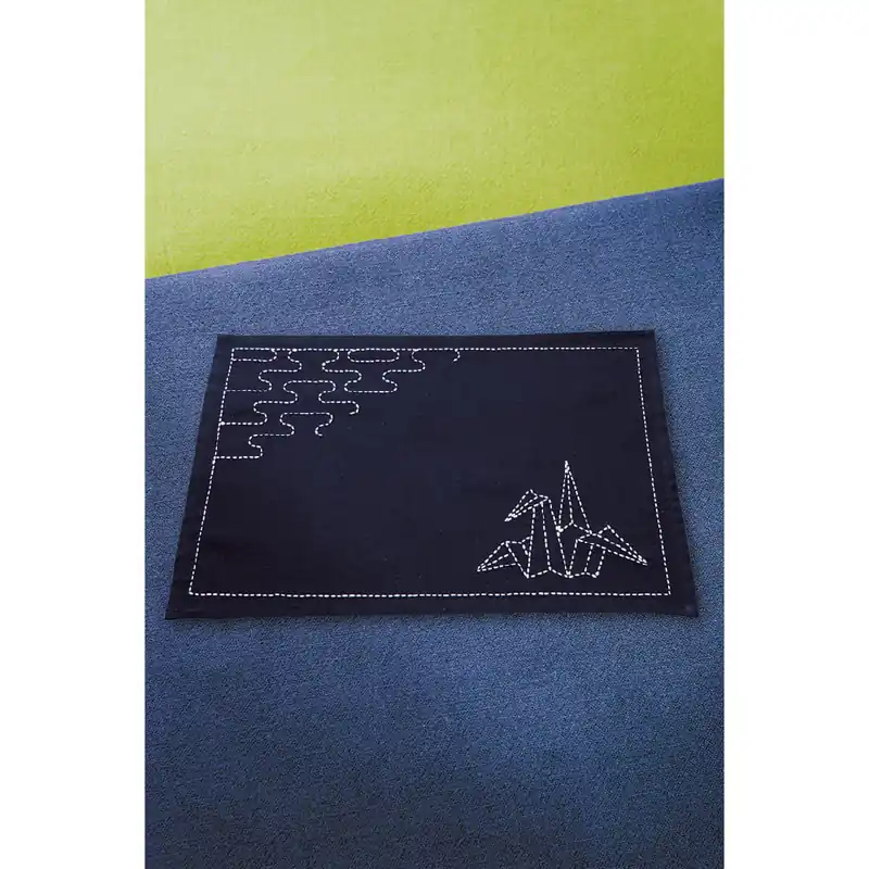 Olympus Sashiko Stickpackung „Tischset“, Stoff bedruckt, 30x40cm, Original aus Japan Highlight