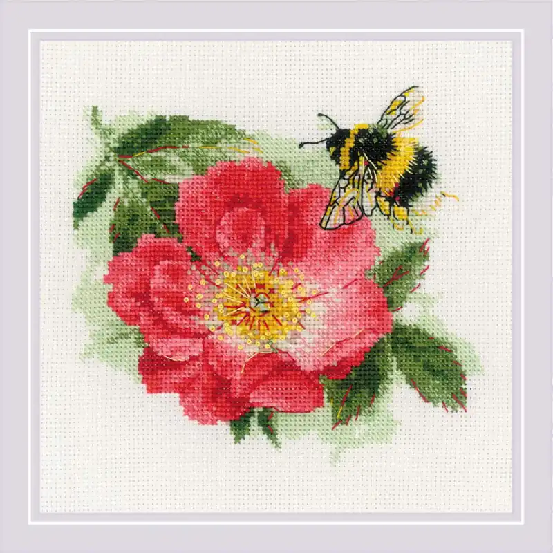 Riolis Kreuzstich Stickpackung „Pelzige Hummel“, Zählmuster, 15x15cm Nur Für Kurze Zeit