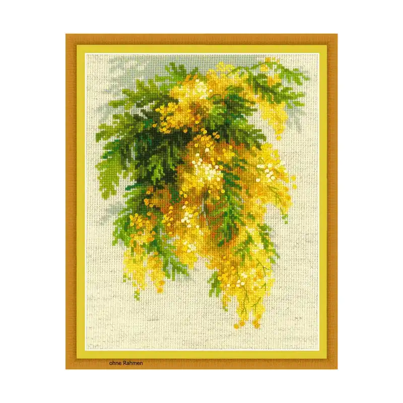 Abverkauf Riolis Kreuzstich-Set „Mimose“, Zählmuster