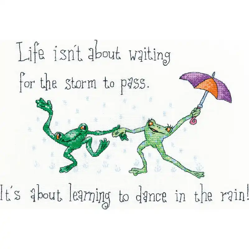 Auslaufmodell Heritage Kreuzstich Set Aida „Im Regen tanzen“, Zählmuster, PUDR1452-A, 22x15cm Saisonangebot