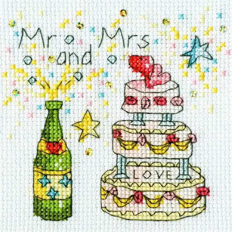 Bothy Threads Grußkarte Kreuzstich-Set „Prost Karte“, 10x10cm, XGC7, Zählmuster Kostenfreie Lieferung