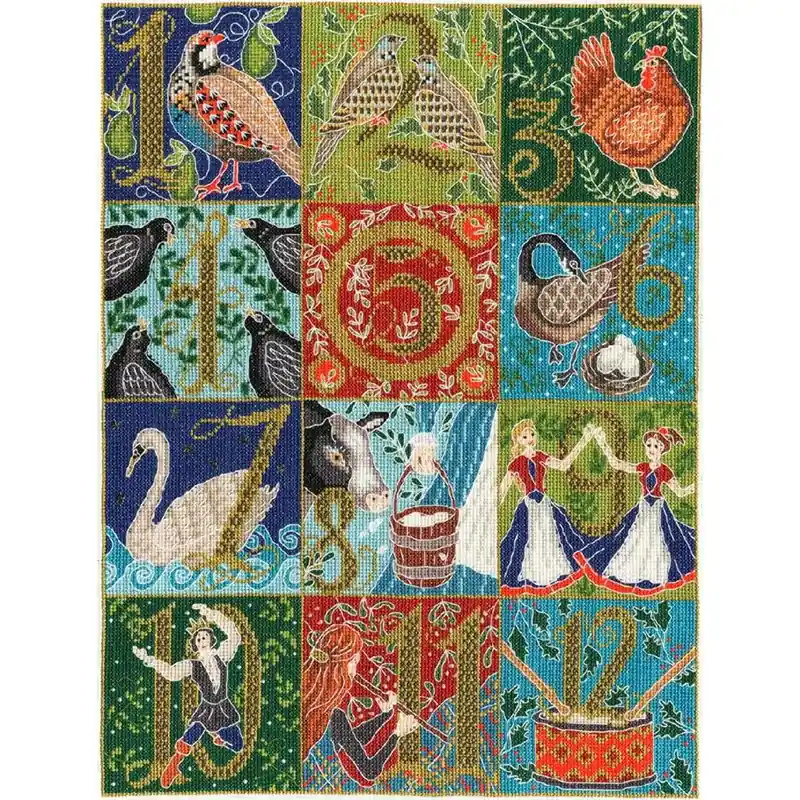 Bothy Threads Kreuzstich-Set „12 Tage Weihnachten“, 31x42cm, XX12, Zählmuster Ab Werk