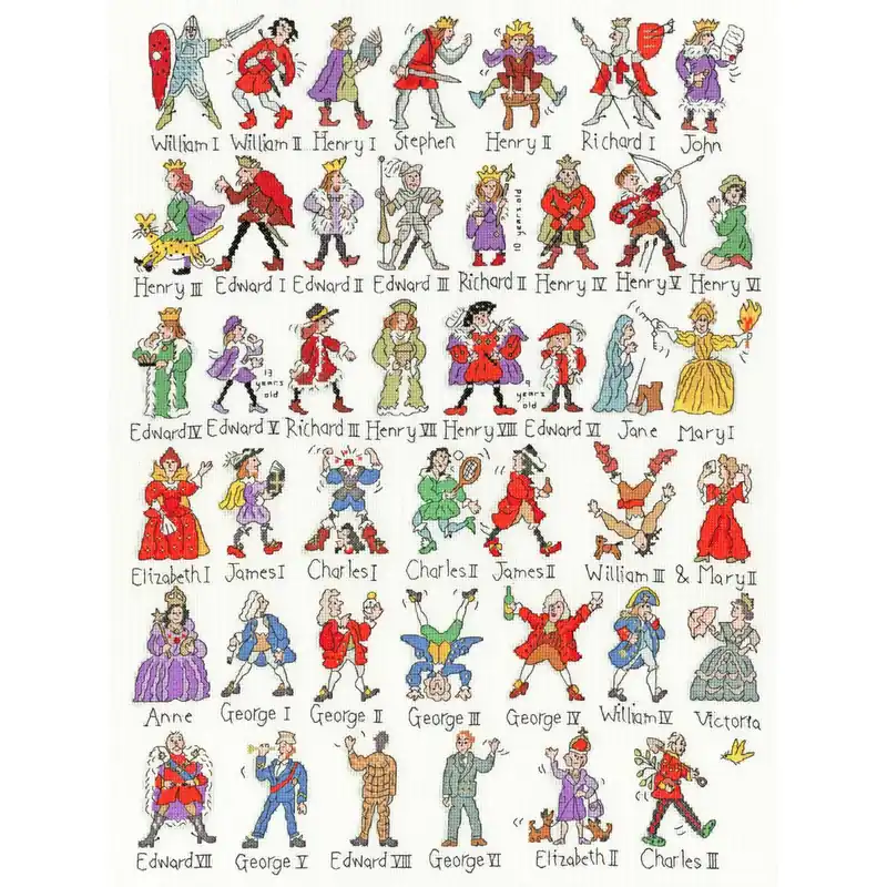 Bothy Threads Kreuzstich-Set „Könige und Königinnen“, 40x52cm, XPS1, Zählmuster Bestseller