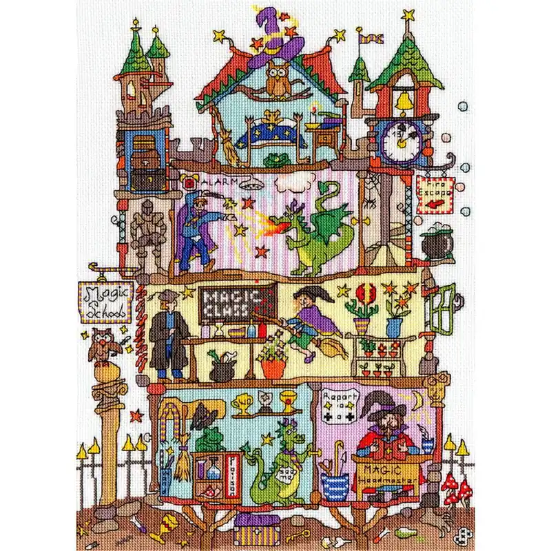 Bothy Threads Kreuzstich-Set „Magische Schule“, 26x36cm, XCT31, Zählmuster Handgefertigt