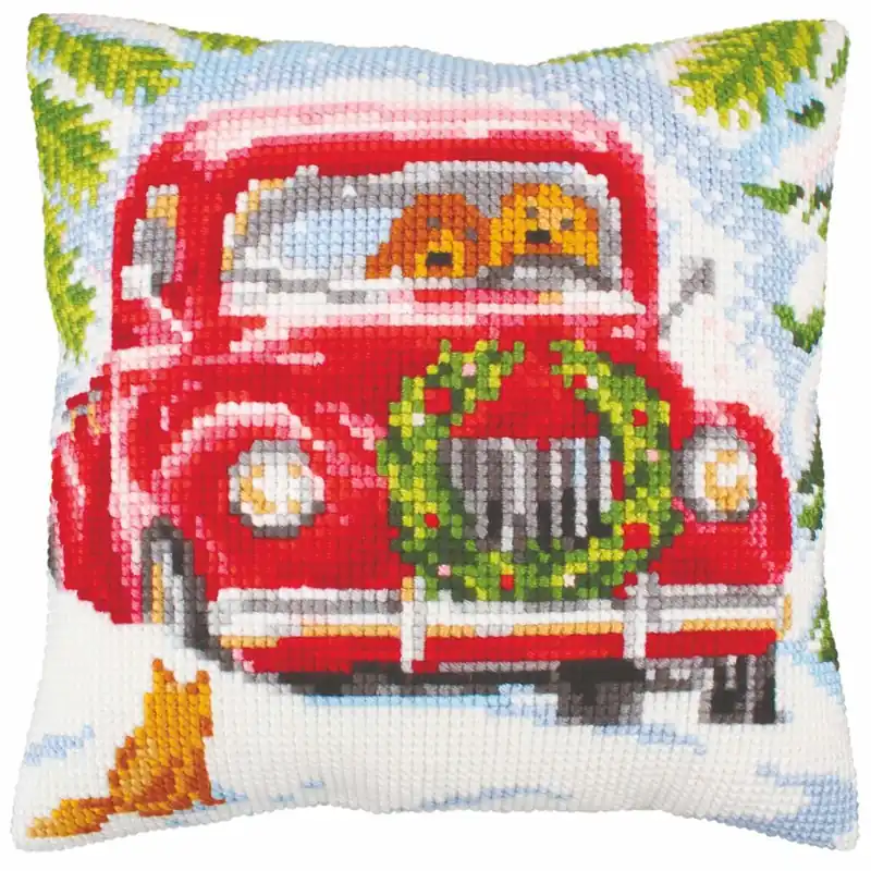 CdA Kreuzstichkissen „In den Wald“ 5243, 40x40cm, Stickbild vorgezeichnet Top-Qualität