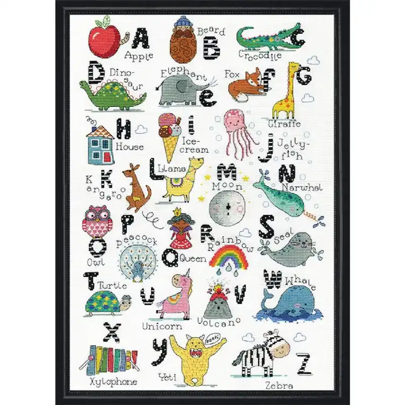 Versand Am Gleichen Tag Design Works Kreuzstich Stickpackung „ABC-Spaß“, Zählmuster, 36x51cm