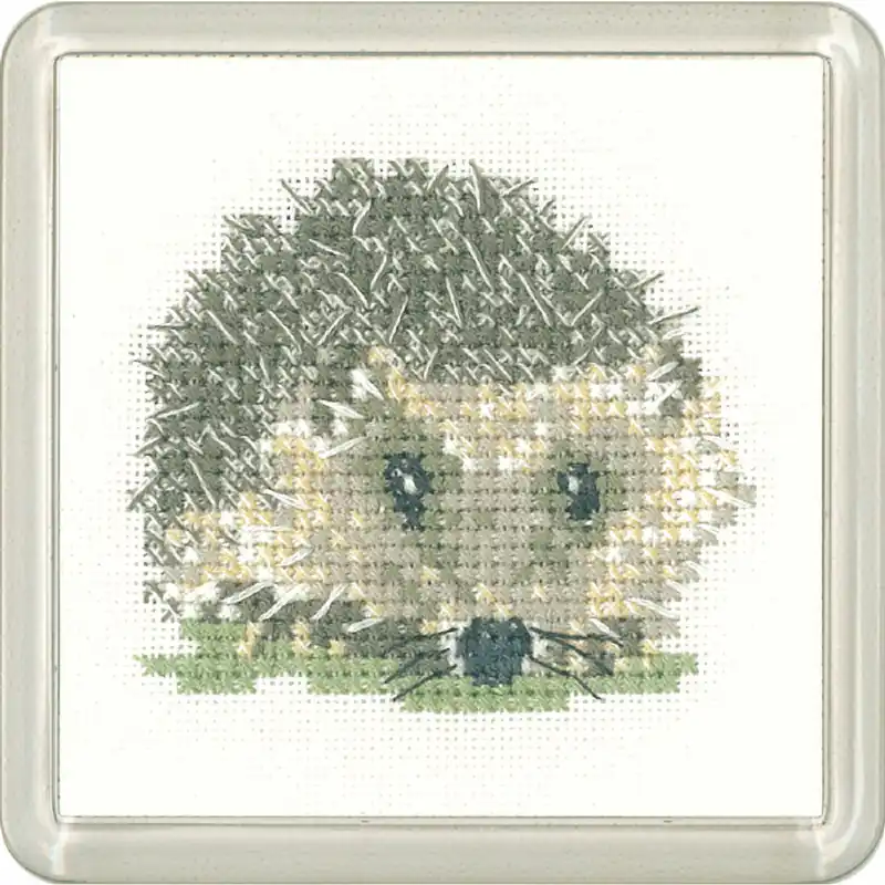 Nur Heute Heritage Kreuzstich Set Aida „Igel (A)“, Zählmuster, CFHH1174-A, Coaster size 7,5×7,5cm