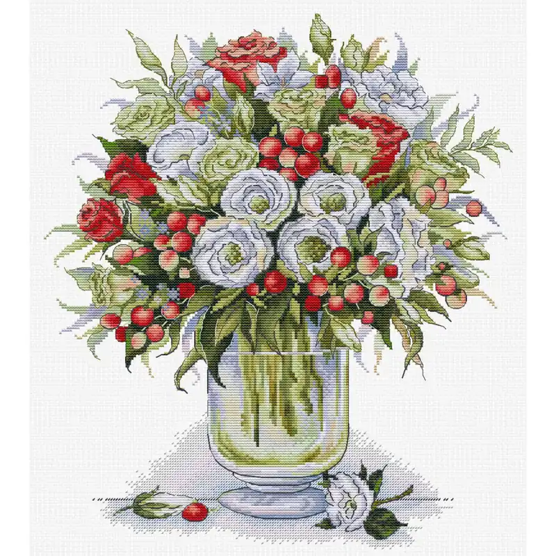 Top-Seller HobbyJobby Kreuzstich Stickpackung „Der Passionsstrauß“, Zählmuster, 29x33cm