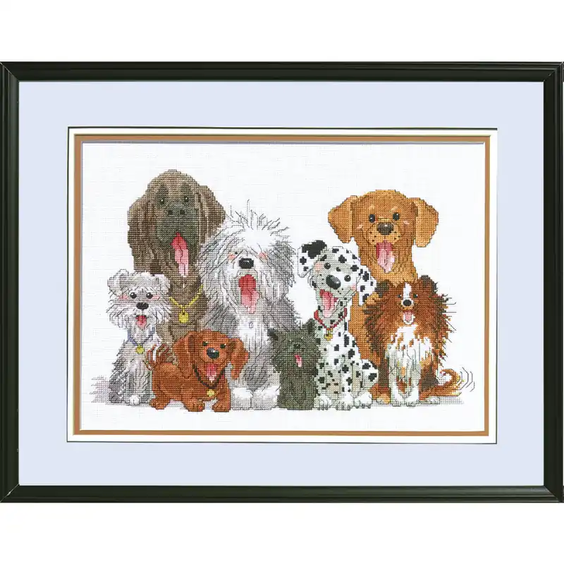 Janlynn Kreuzstich Stickpackung „Hunde von Duckport“, Zählmuster, 38x25cm Limited Edition