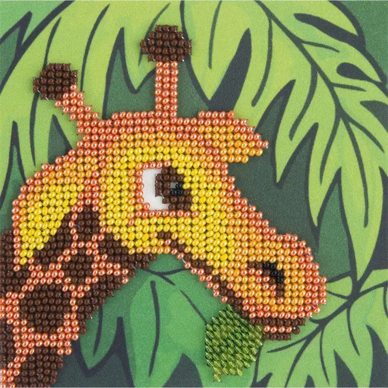 Klart Perlenstickerei „Giraffe“ 11x11cm, Stickbild vorgezeichnet Markenprodukt